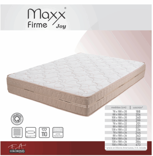 Colchón MAXX FIRME JOY 1 Plaza